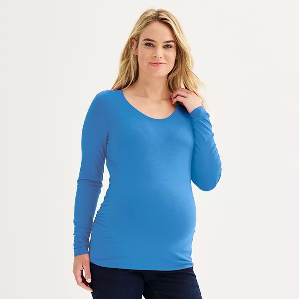 Maternity Sonoma Goods For Life® Essential Scoopneck Long Sleeve Tee | Kohl's