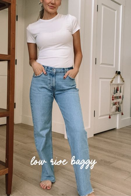 Low rise baggy jeans - Abercrombie denim 

wearing a 25 (my normal size) 

#LTKsalealert #LTKSpringSale