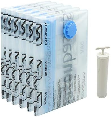 Amazon Basics Vacuum Compression Storage Bags with Hand Pump - Jumbo, 6-Pack | Amazon (US)