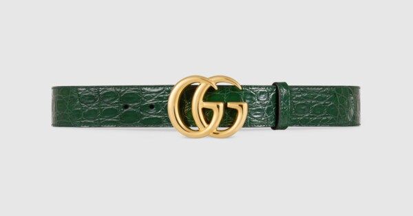 Gucci GG Marmont caiman belt with shiny buckle | Gucci (US)