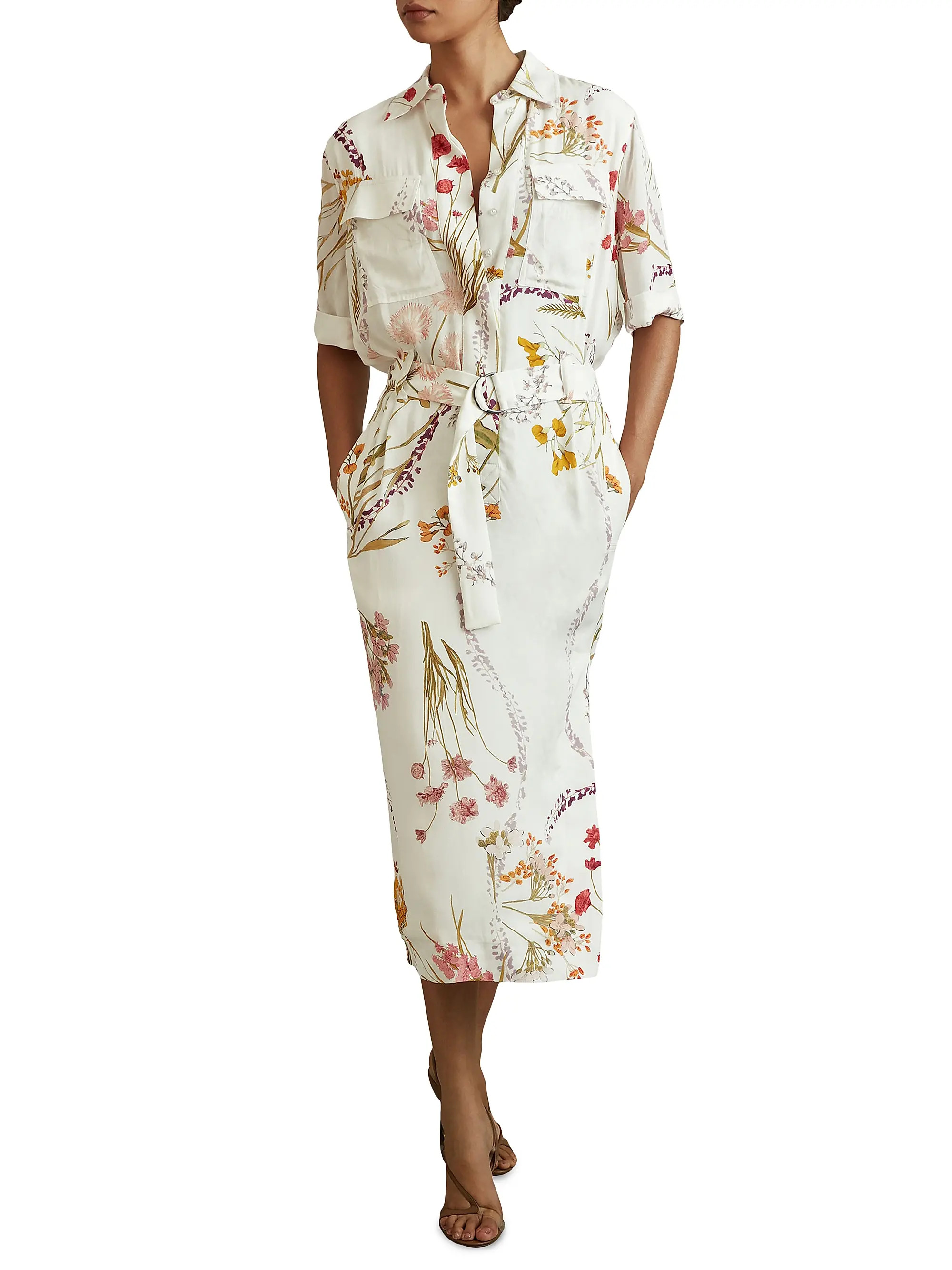 Faya Floral Tie-Waist Shirtdress | Saks Fifth Avenue