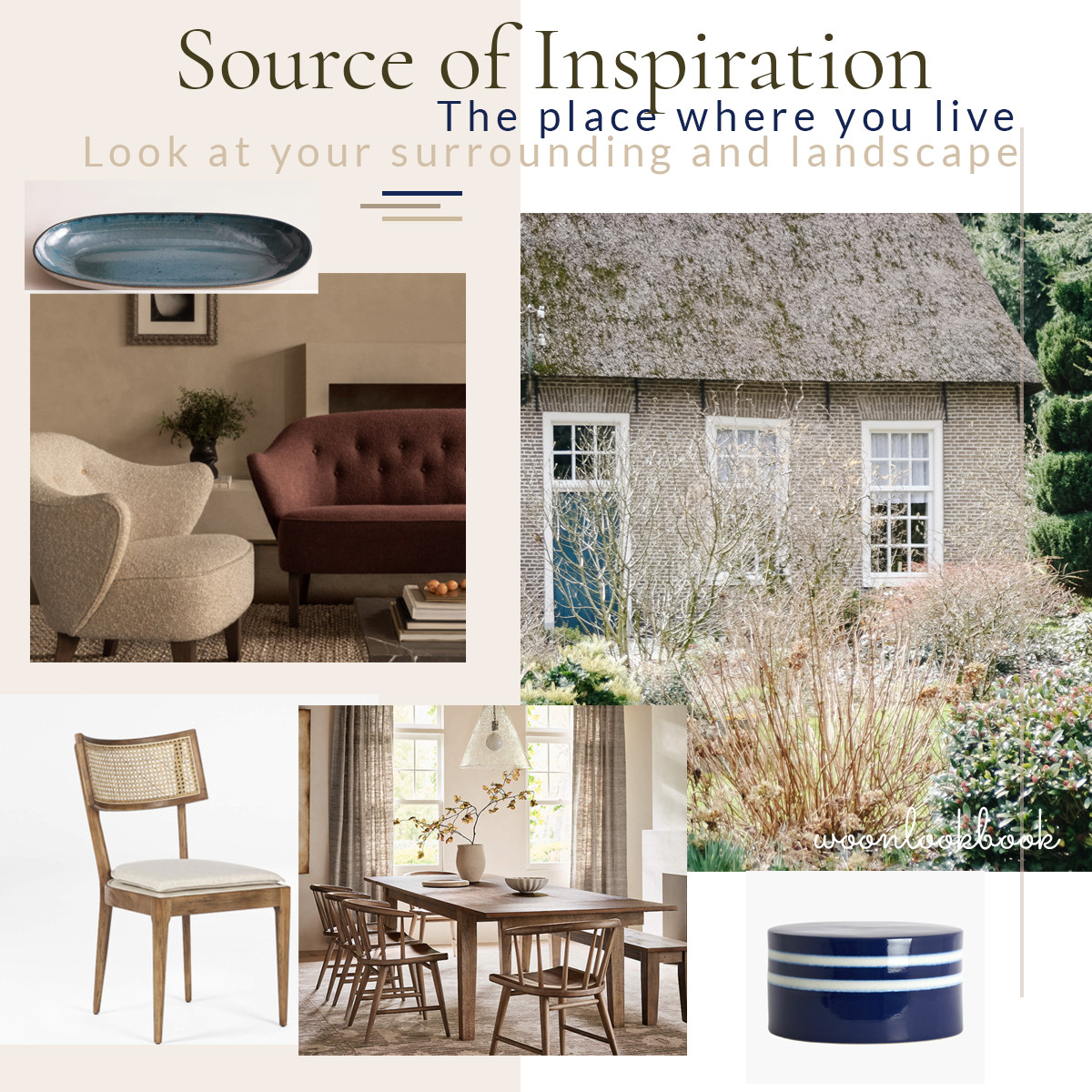 Source of inspiration: the place where you live. Before choosing colors or furniture, I always like to look outside first. What do you see in your surroundings? The landscape, the light, the materials — they often suggest a style that already feels natural and calm.

For a country atmosphere, I love pieces that echo that connection with nature. A wooden table and chair from Crate & Barrel bring warmth and simplicity. A soft blue platter from Soho Home reminds me of the quiet colors you often see in the countryside — sky, water, painted doors. A glass pendant from Crate & Barrel keeps the space light and airy.

To complete the setting, a simple wooden bench or chair from Audo Copenhagen adds that calm Scandinavian touch that works beautifully in a country interior. And a small blue side table from H&M Home introduces a fresh accent of color.

When your interior reflects the landscape around you, your home feels grounded and peaceful — as if inside and outside naturally belong together 💚 

 #LTKeurope #LTKhome #LTKspring