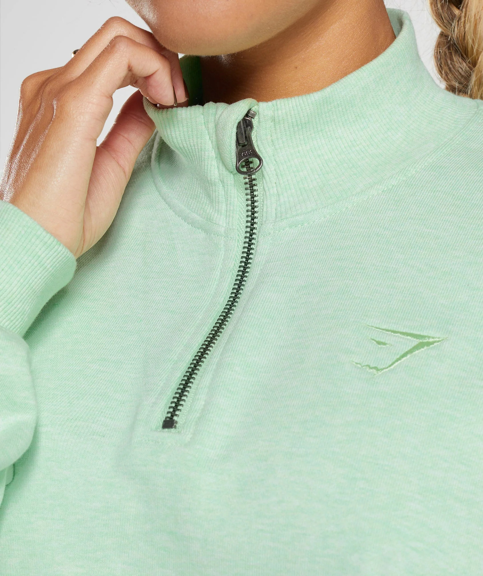 Gymshark Rest Day Sweats 1/2 Zip Pullover - Refreshing Green Marl | Gymshark US