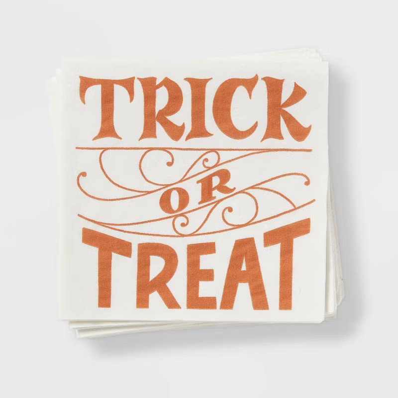 20ct Paper 'Trick or Treat' Beverage Napkins - Threshold™ | Target