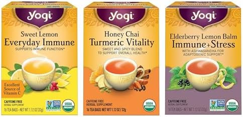 Yogi Tea Immune Support Tea Variety Pack - 16 Bags per Pack (3 Packs) - Immunity Support Sampler ... | Amazon (US)
