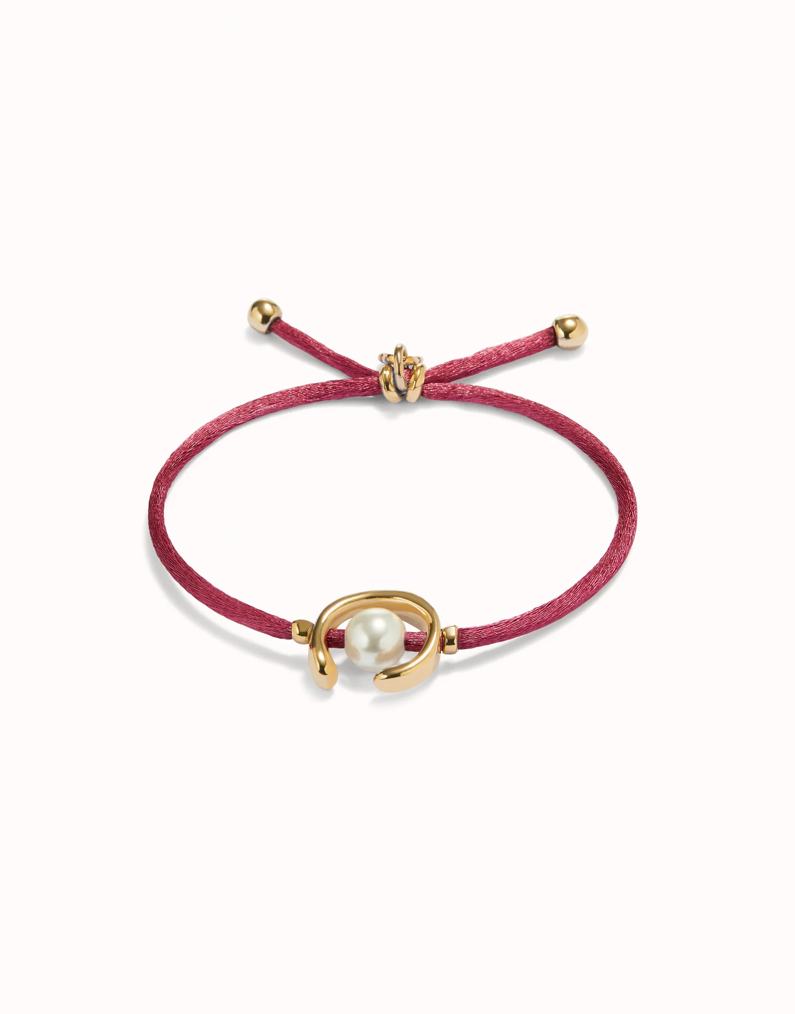 Mauve cord bracelet with a pearl | UNOde50