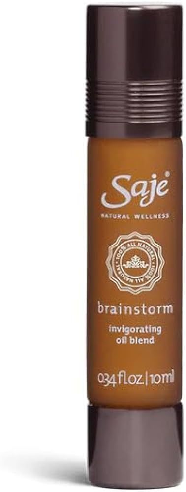 Saje Brainstorm Roll on Essential Oils for Skin, Aromatherapy Oils, Therapeutic Grade Pure Essent... | Amazon (US)
