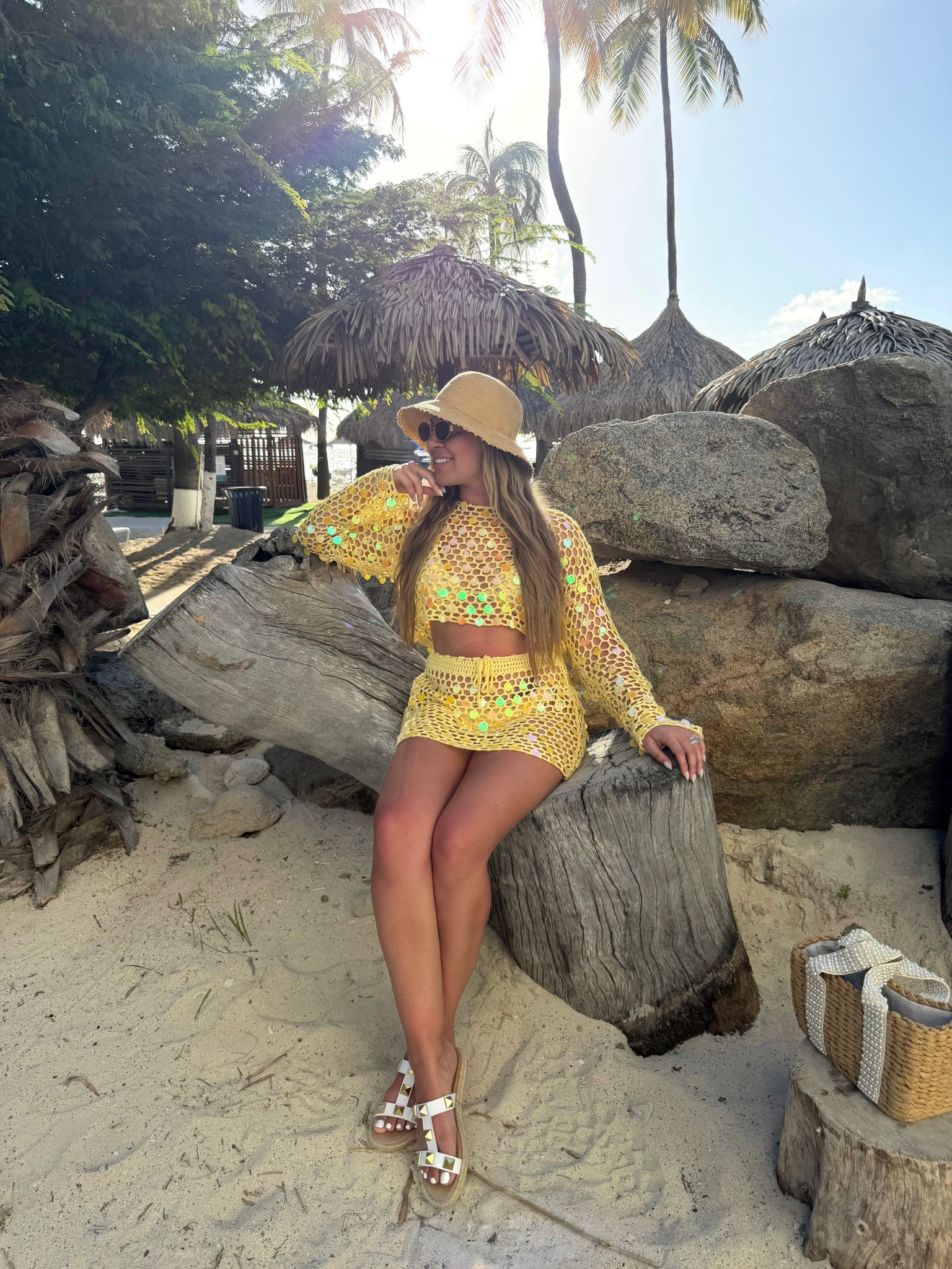 Beach vacation, Aruba, travel outfit, cover-up, set, crochet, yellow, matching set, Palm Beach, revolve

#LTKSwim #LTKSeasonal #LTKTravel