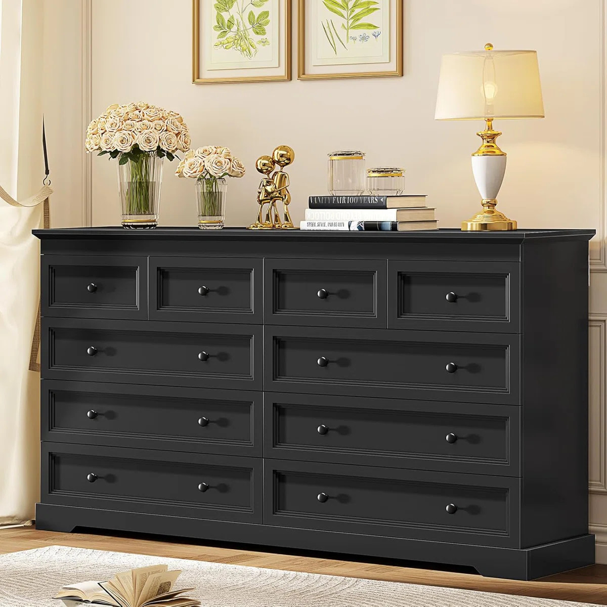 55.01" W Double Dresser With 10 Storage Drawers | Wayfair North America
