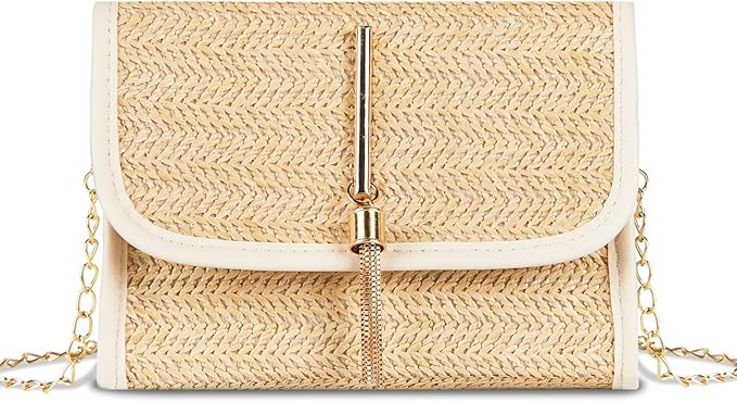 CHARMORE Crossbody Bag for Women Small Straw Beach Shoulder Bag Stylish Woven Bags Travel Handbag... | Amazon (US)