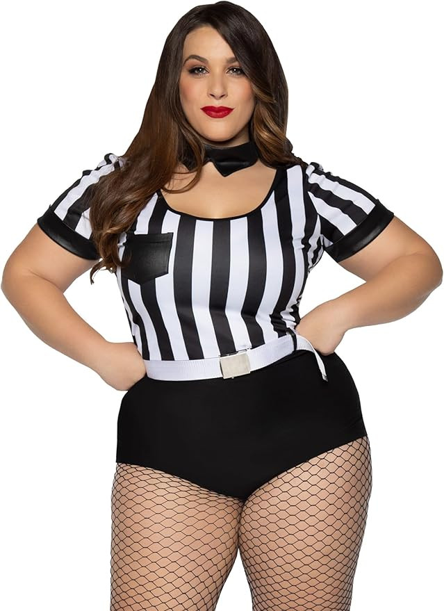 Leg Avenue Women's 3 Pc No Rules Referee Costume with Bodysuit, Belt, Choker | Amazon (US)