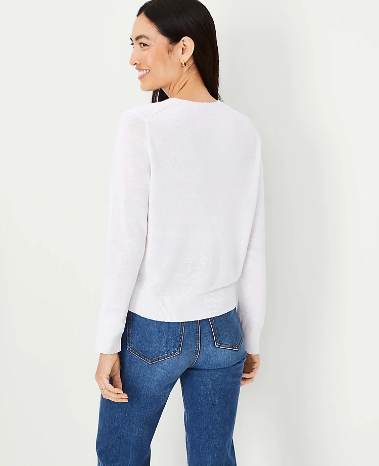 Linen Blend Ann Cardigan | Ann Taylor (US)