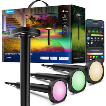 Govee 4 -Pack Smart Outdoor Pathway Lights 2 640 -Lumens Black Low voltage Plug-in Smart Compatib... | Lowe's