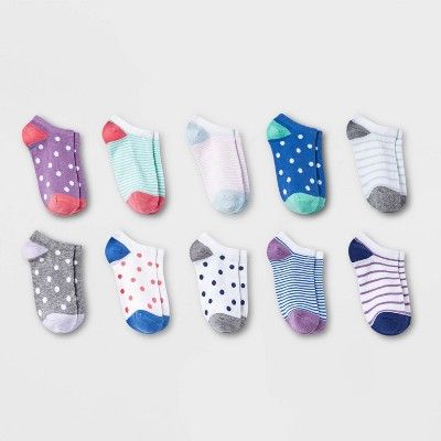 Girls' 10pk Lightweight No Show Socks - Cat & Jack™ | Target