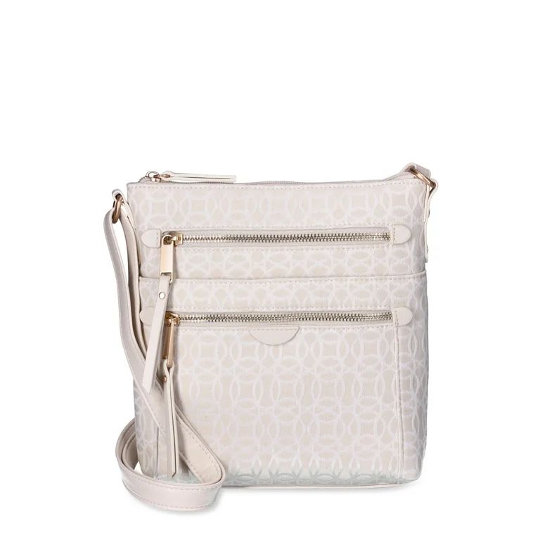 Time and Tru Women's Norah Crossbody Handbag, Almond Jacquard | Walmart (US)