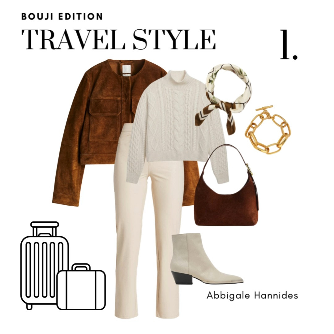 Travel style. Travel outfits. Bouji style. Short flights. Look great. Suede jacket. Leather pants. Suede boots. Moon boots. Puffer coat. Scarf. 

#LTKSeasonal #LTKWatchNow #LTKTravel