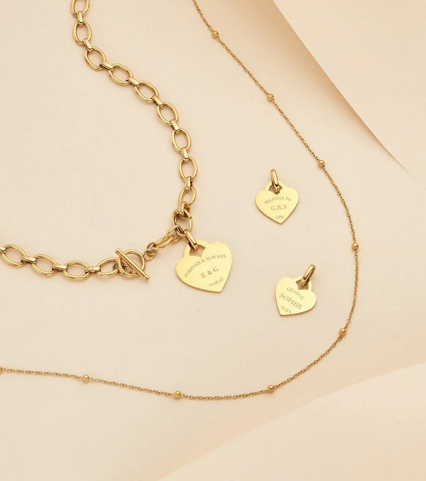 Heart Token Oval Necklace (Gold) | Abbott Lyon