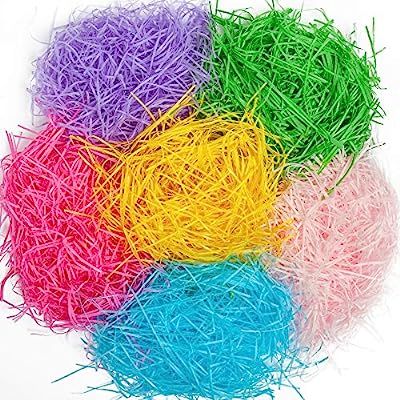 HOOJO 11.3oz (320g) Easter Grass Recyclable Shred Paper with 6 Colors for Easter Gift Basket Fill... | Amazon (US)