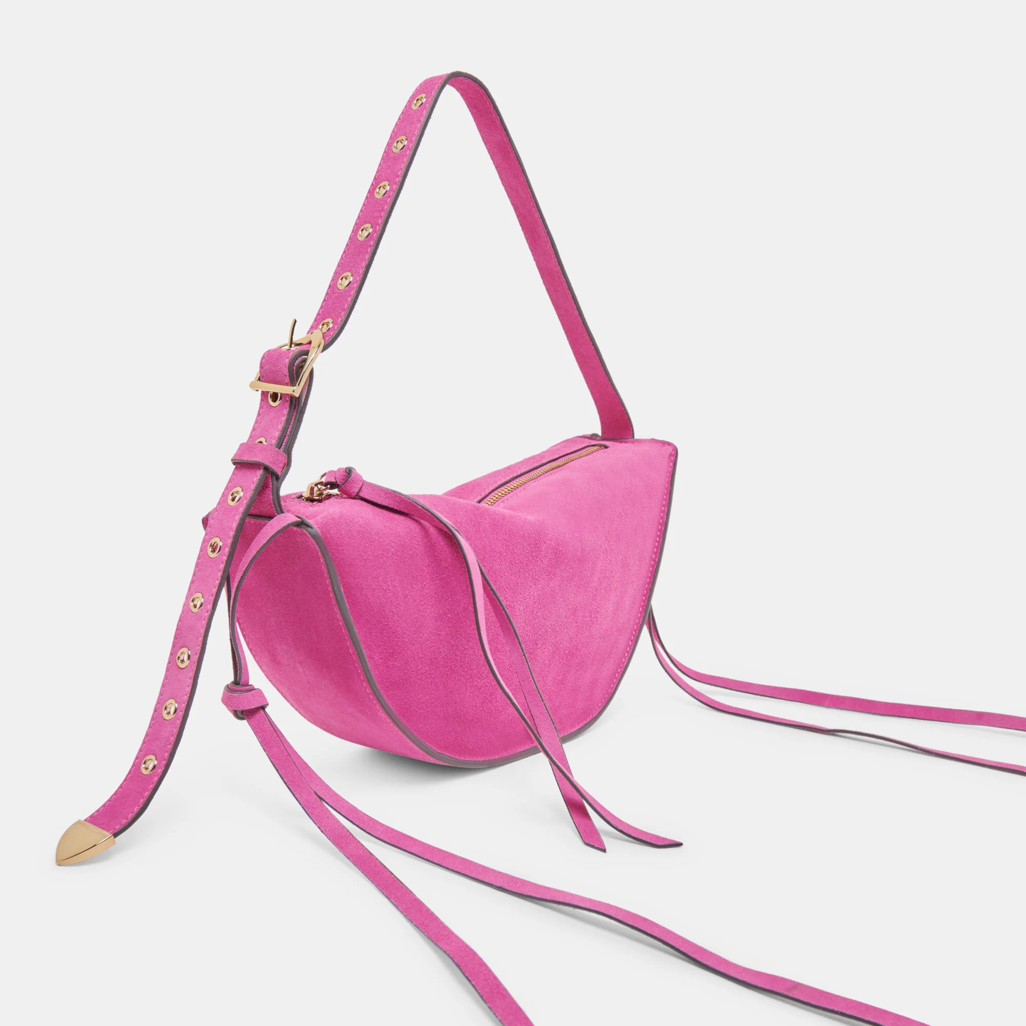 VERONA SHOULDER BAG MAGENTA SUEDE | DolceVita.com