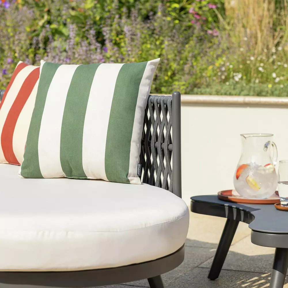 Buy Habitat Stripe Outdoor Cushion - Green | Outdoor cushions | Habitat | Habitat UK
