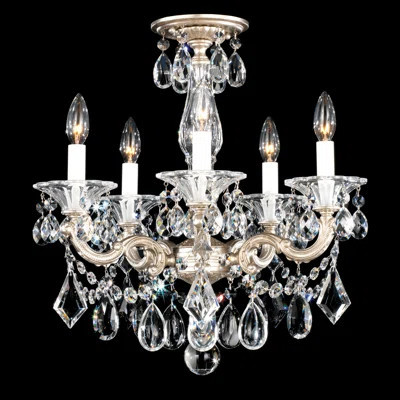 La Scala 5 - Light Candle Style Classic / Traditional Chandelier with Crystal Accents | Perigold