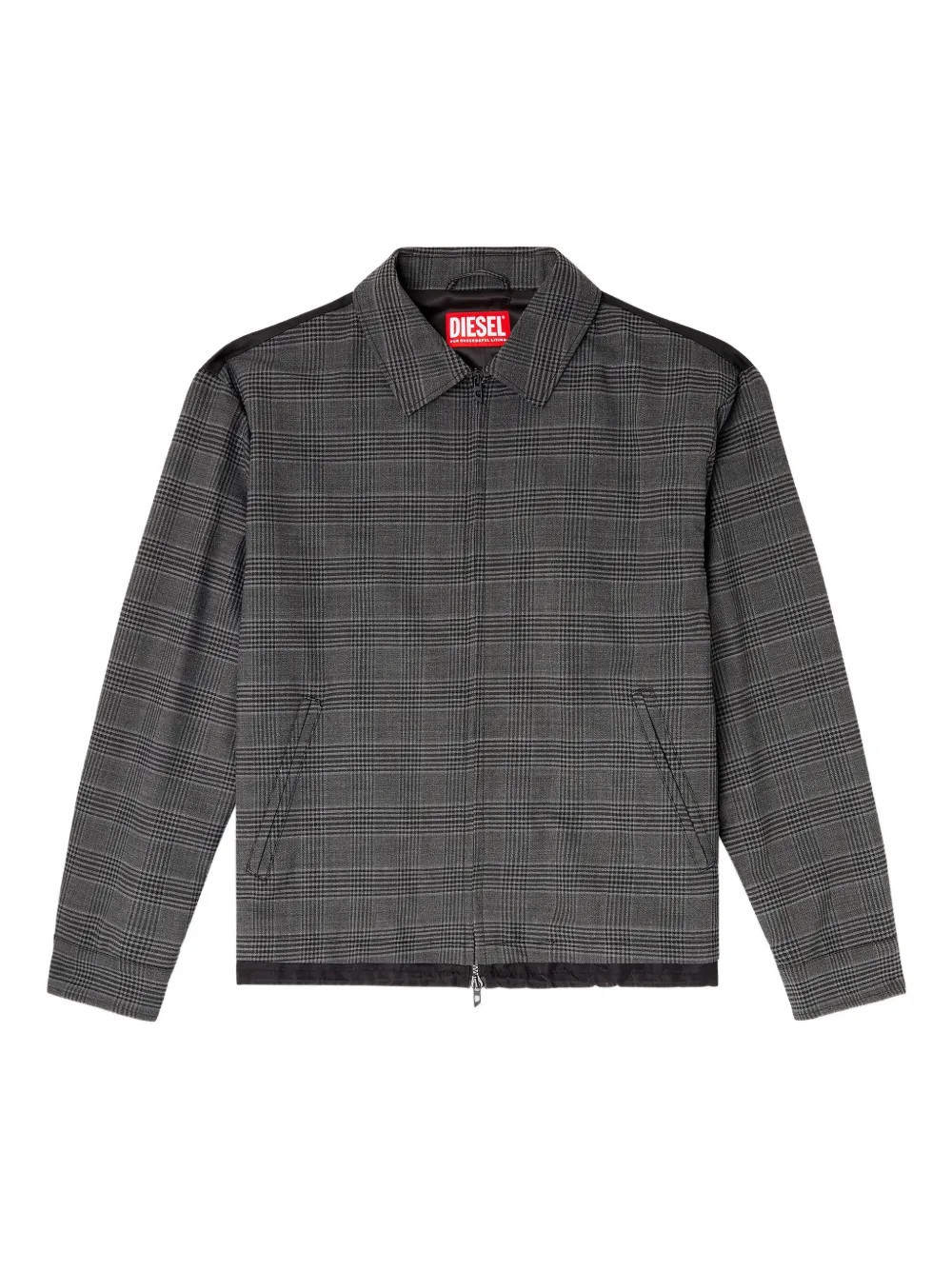Diesel J-Ting checked zip-up shirt jacket - Grey | Farfetch Global