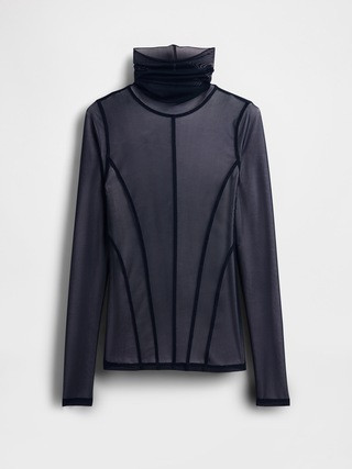 GapStudio Sheer Mesh Turtleneck | Gap (US)