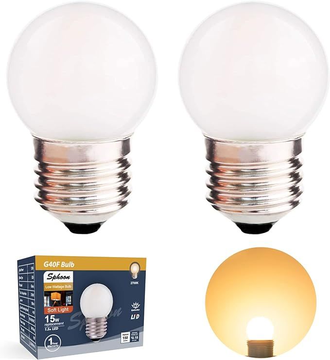 Sphoon G40 1.5w Low Wattage Led Bulb Equivalent 15 Watt Led Light Bulbs Standard E26 Base G14 Sma... | Amazon (US)