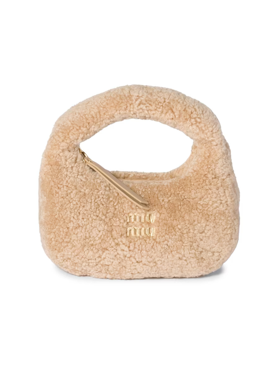 Miu Miu Wander Shearling Mini Top Handle Bag | Saks Fifth Avenue | Saks Fifth Avenue