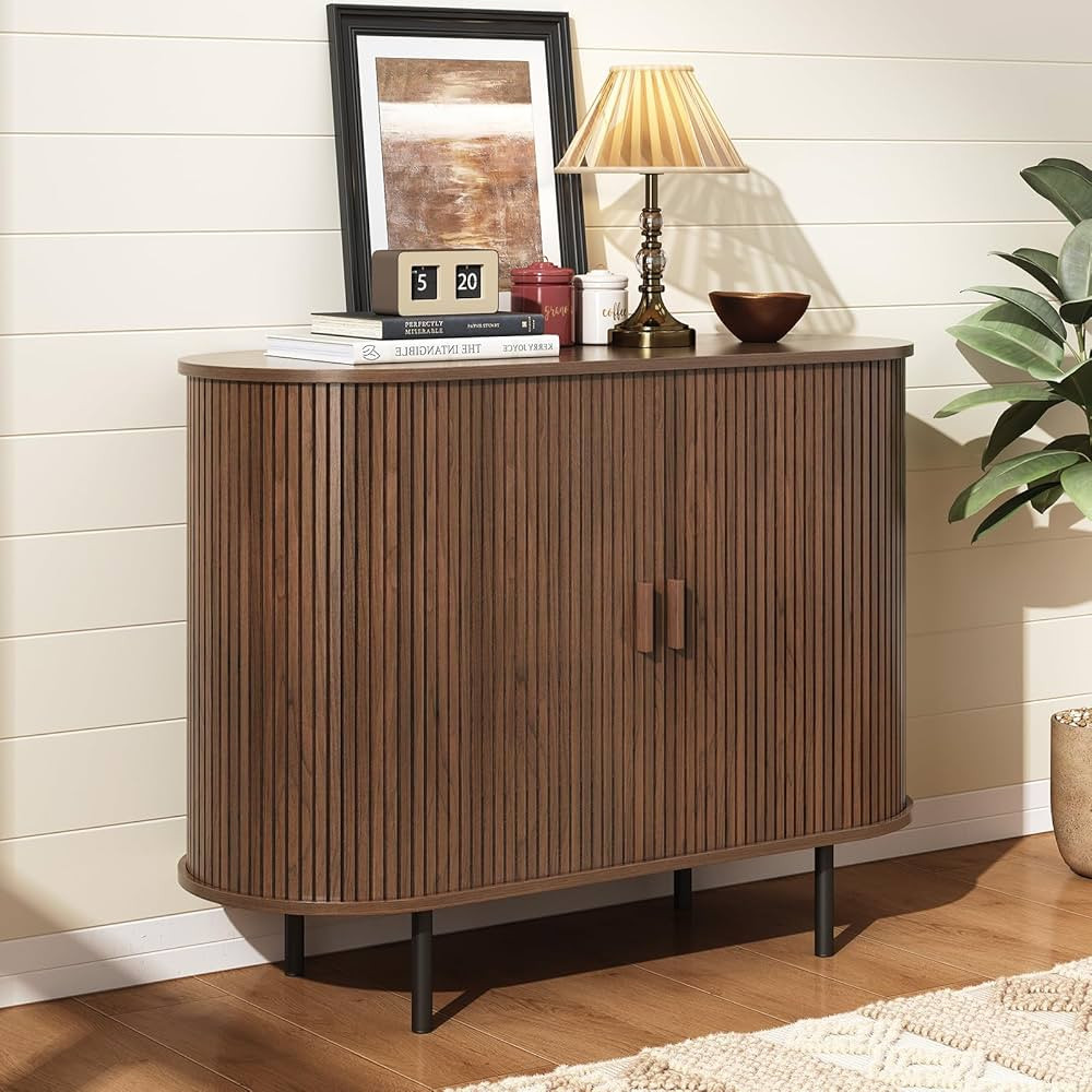 40" Sideboard Buffet Cabinet with Storage, Storage Cabinet with Sliding Door & Adjustable Shelf, ... | Amazon (US)