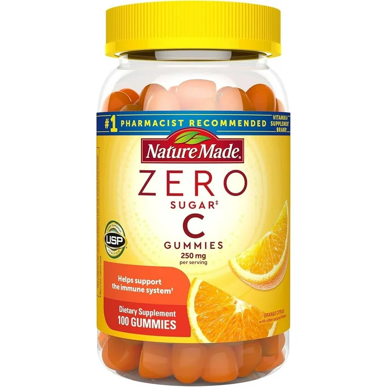 Nature Made Zero Sugar Vitamin C Gummies 250 mg per Serving, Immune & Antioxidant Support, 100 Su... | Walmart (US)