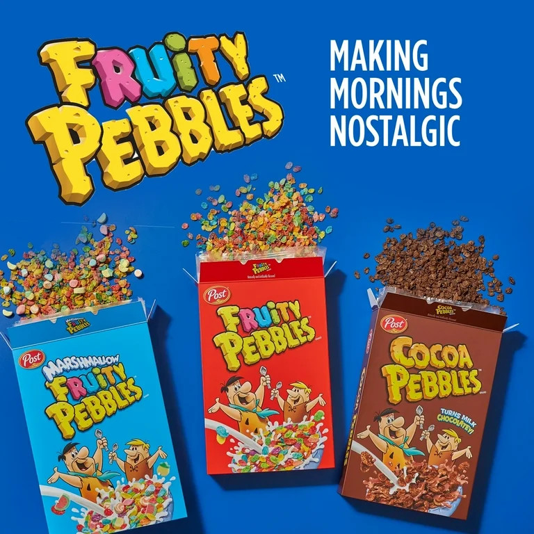 Post Fruity PEBBLES  Cereal, Gluten-Free, 10 Vitamins/Minerals, Sweetened Rice Cereal, 11 oz | Walmart (US)