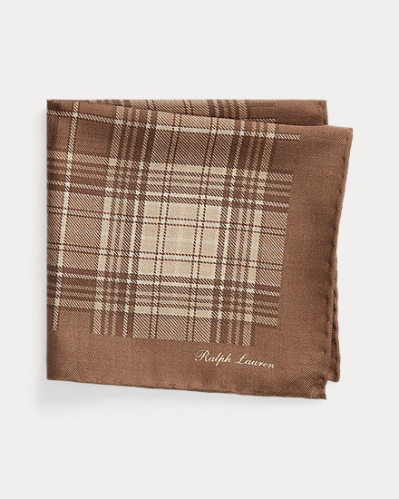 Plaid Cashmere-Silk Pocket Square | Ralph Lauren (UK)