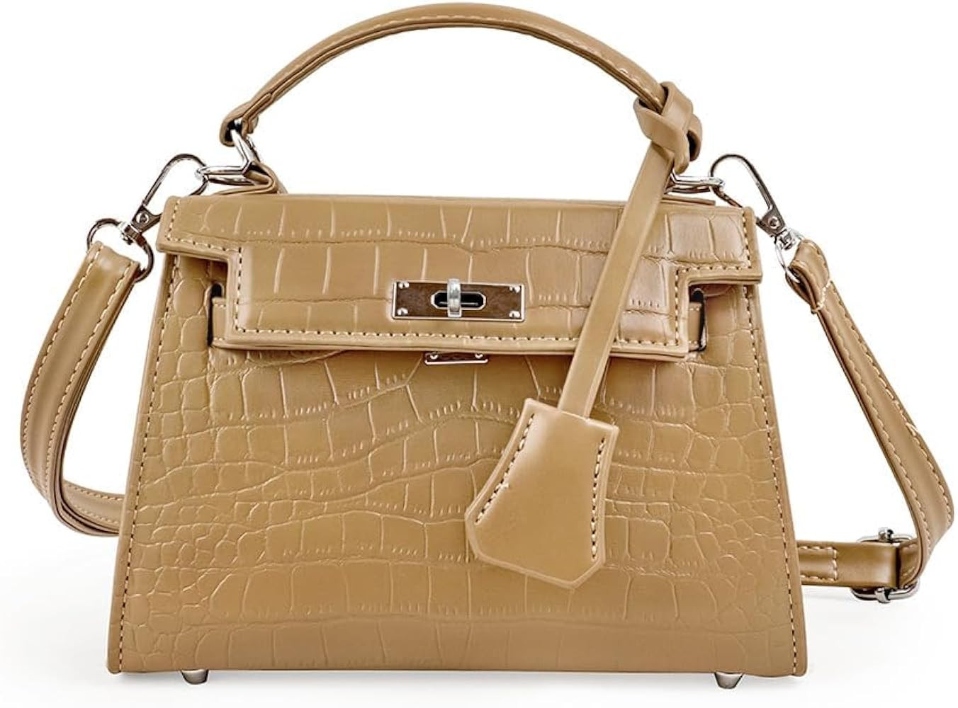 Crossbody Bags for women Trendy Cute Mini Crocodile Purse Top Handle Clutch Handbag Structured Sa... | Amazon (US)