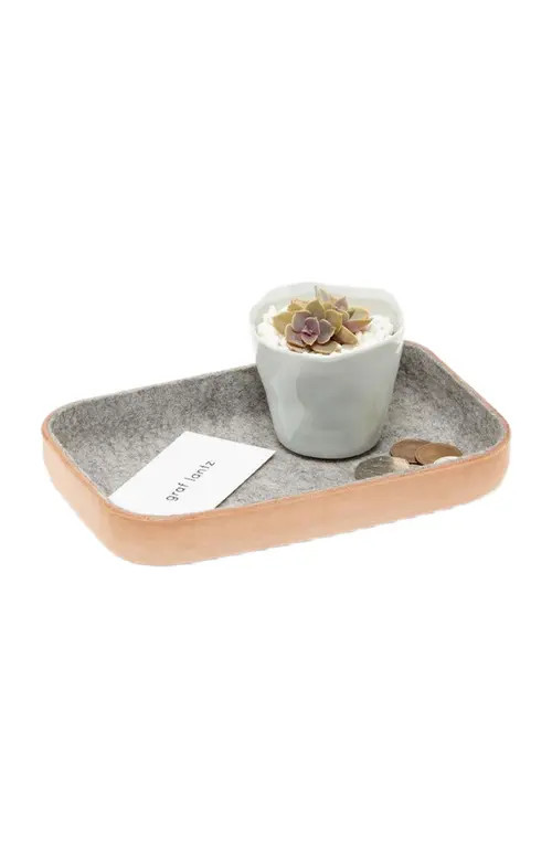 Graf Lantz Kawabon Leather/Merino Wool Small Tray in Granite Vachetta at Nordstrom, Size Medium | Nordstrom
