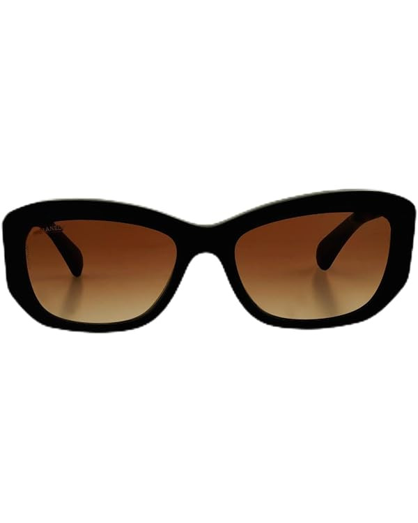 Rectangular Sunglasses, Black Frame with Gold, Brown Gradient Lenses | Amazon (US)