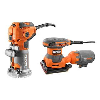 5.5 Amp Corded Fixed Base Trim Router with 2.4 Amp Corded 1/4 Sheet Sander | The Home Depot