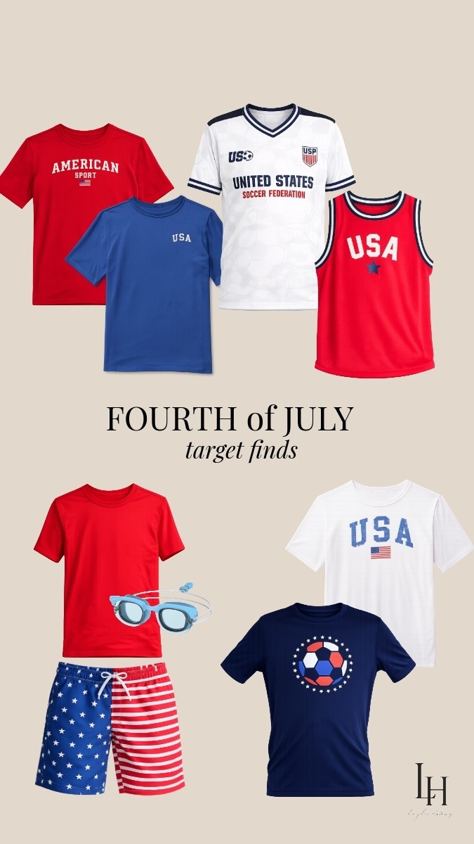 For the boys ♥️🇺🇸 Grabbing these sporty looks for my kiddos and the flag swim trunks before they sell out!! @Target #sponsored