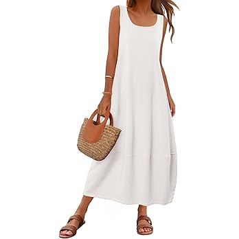 MEROKEETY Women's Boho Maxi Sundress 2026 Summer Beach Dress Scoop Neck Sleeveless Loose Tank Dre... | Amazon (US)