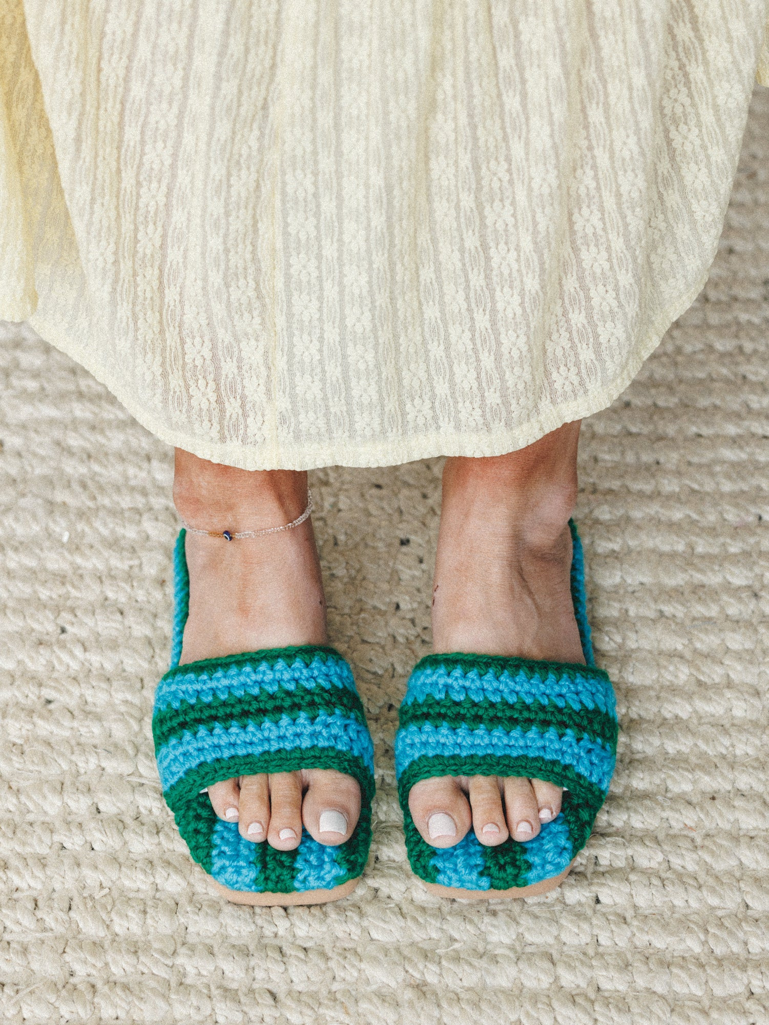 Loom Fabric Slide - Blue | Three Bird Nest