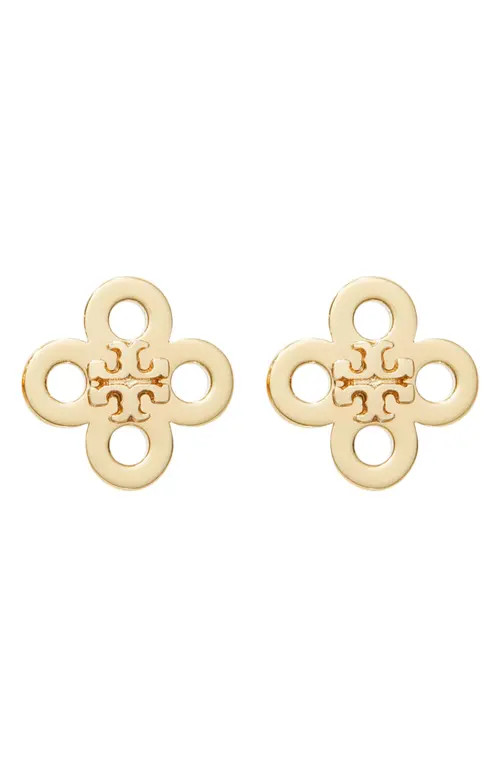 Tory Burch Forget Me Not Clover Stud Earrings in Tory Gold at Nordstrom | Nordstrom
