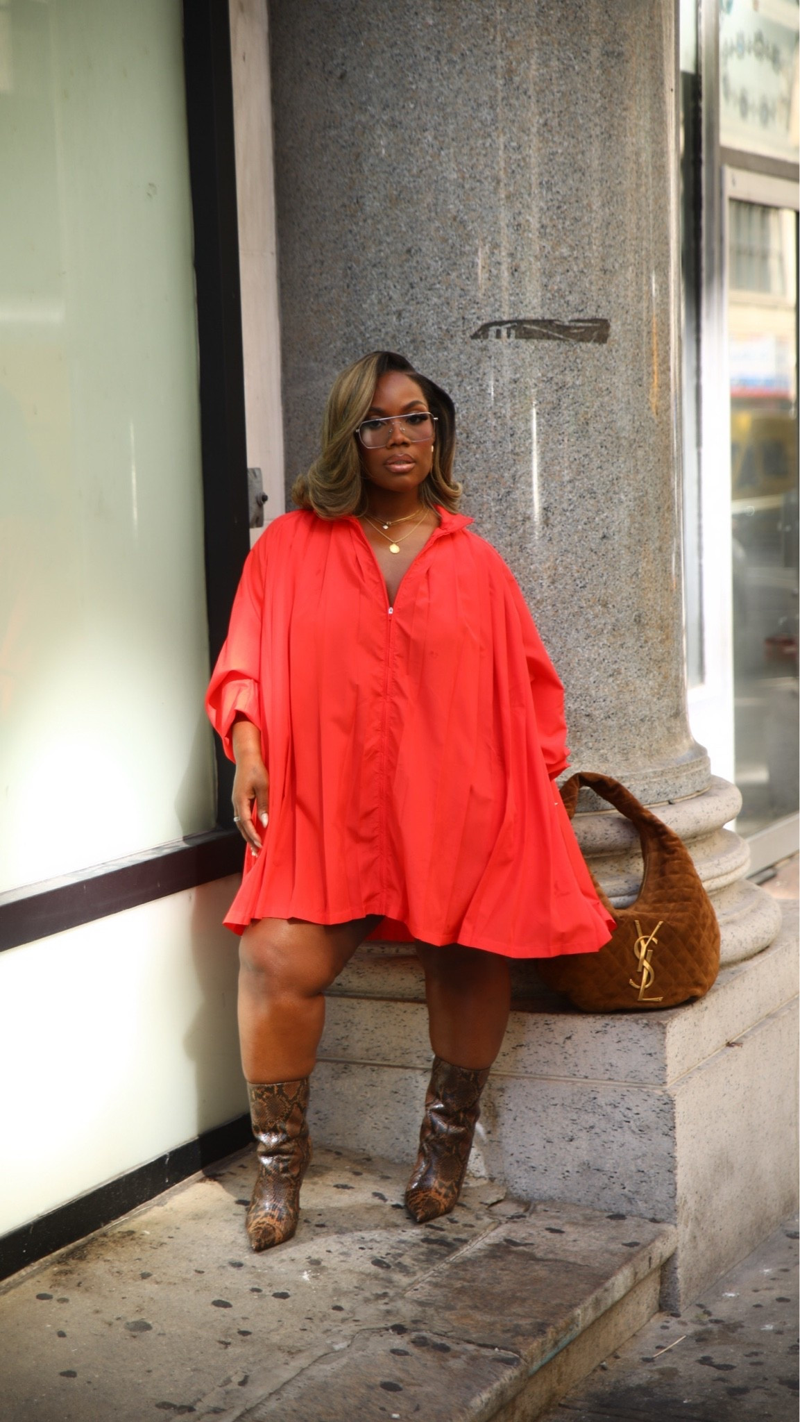NYFW Outfit of the day, Loving this pleated @Nike US dress, wearing it in a size medium with a pair of Schutz boots that are so comfy! @Schutz

#LTKNYFW #LTKPetite #LTKMidsize