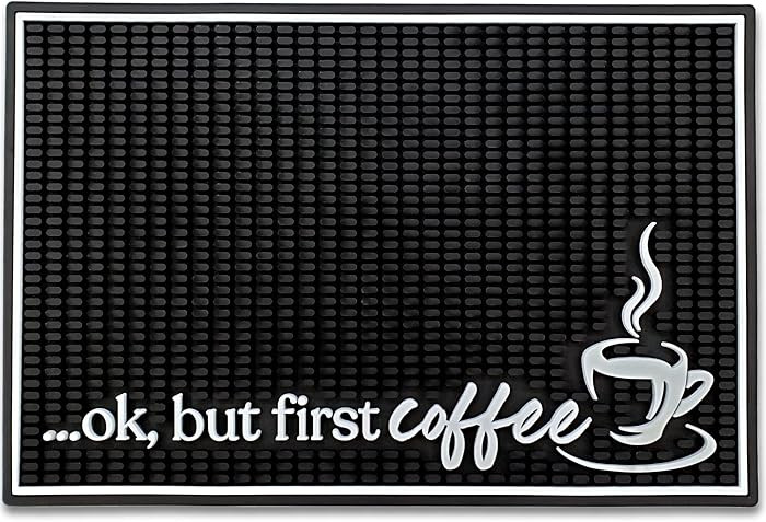 New Mungo Coffee Bar Mat – “Ok But First Coffee” – Spill-Proof PVC Coffee Station Mat, No... | Amazon (US)