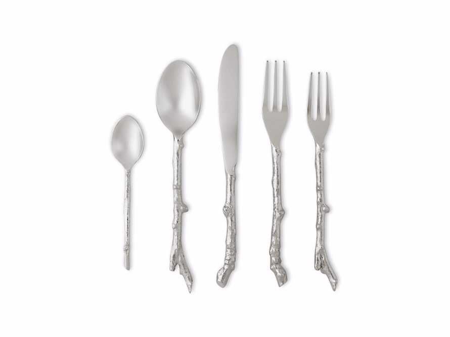 Twig Five Piece Place Setting in Silver | Arhaus