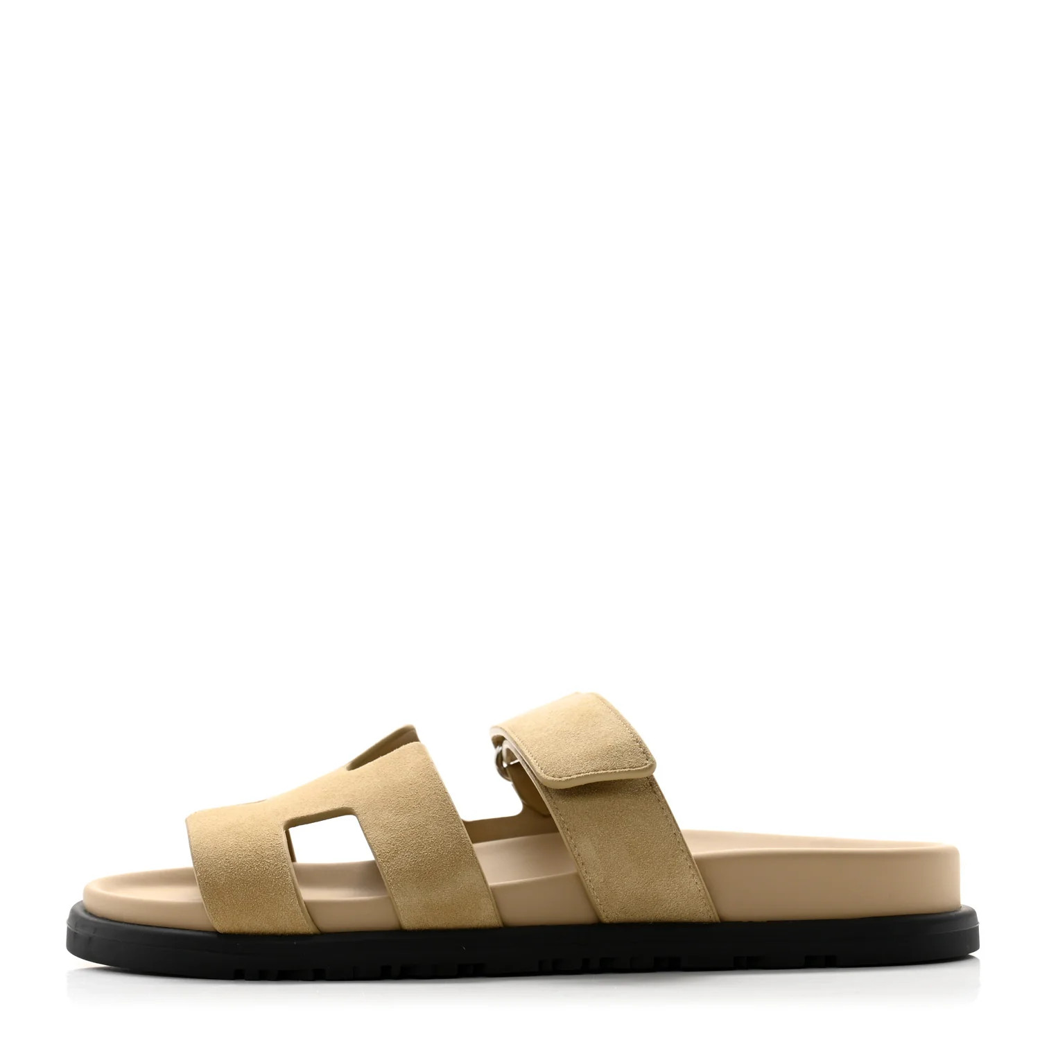 Suede Goatskin Womens Chypre Sandals 37 Beige Lin | FASHIONPHILE (US)