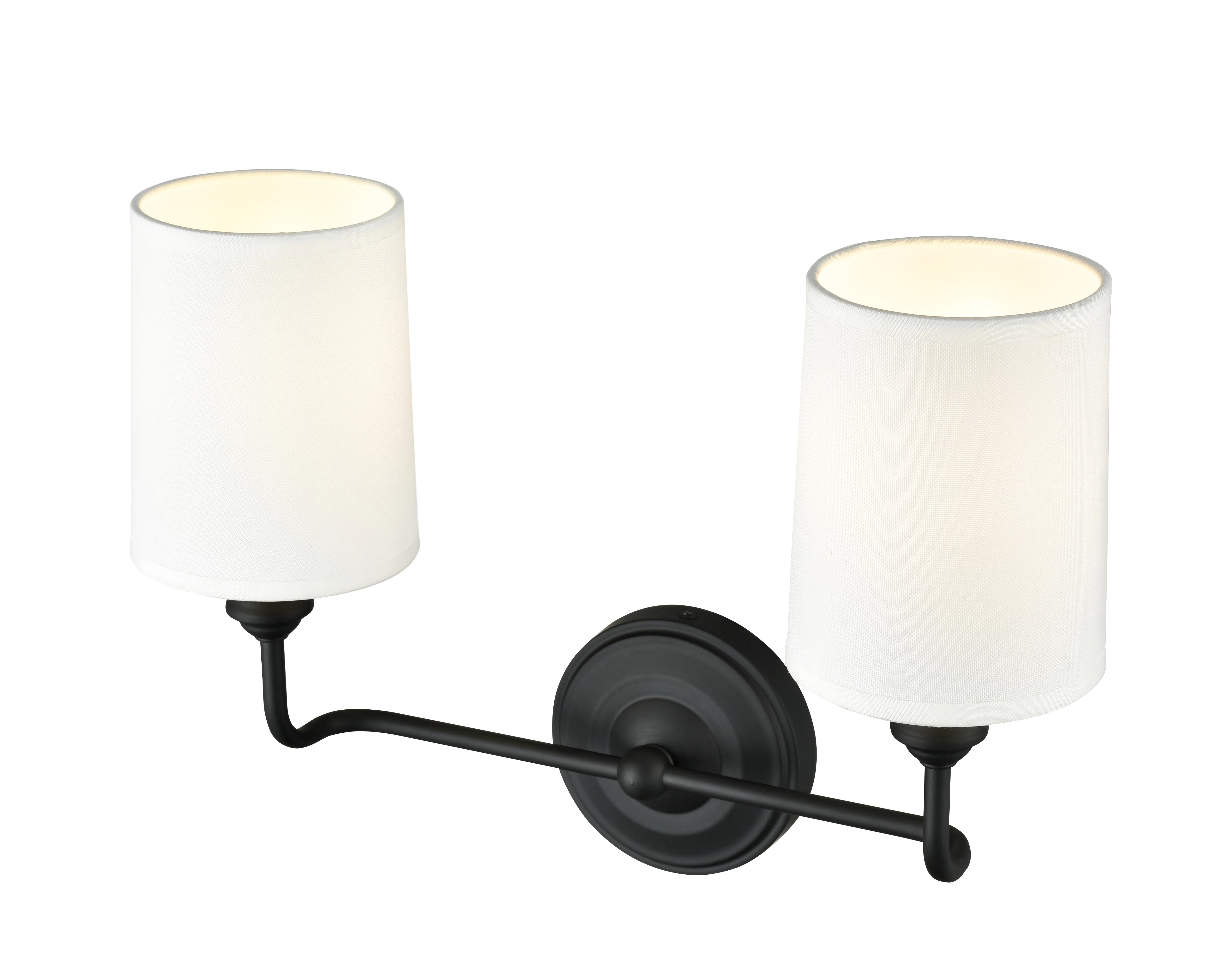 Winston Porter Tywonda 2 Light Vanity with White Fabric Shade | Wayfair North America