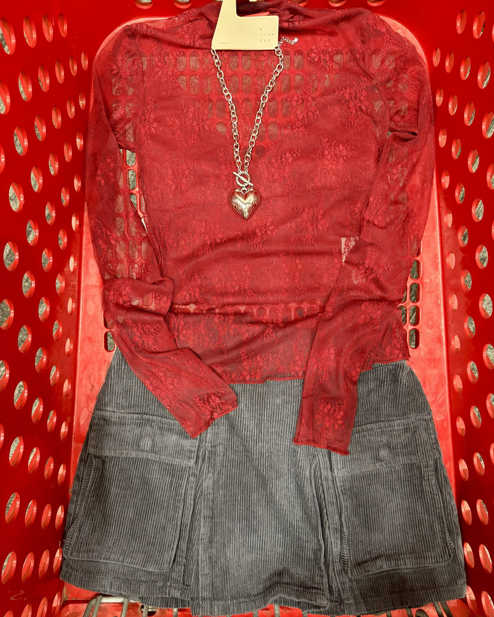 The lace top and cropped tank are both more of a maroon color in person, the picture makes them look much more red than they are. 

#LTKFindsUnder50 #LTKStyleTip