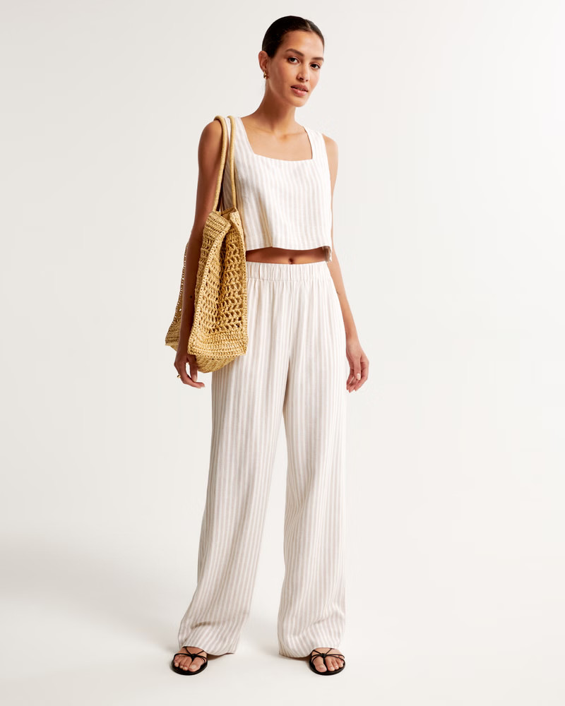 Linen-Blend Pull-On Pant | Abercrombie & Fitch (US)