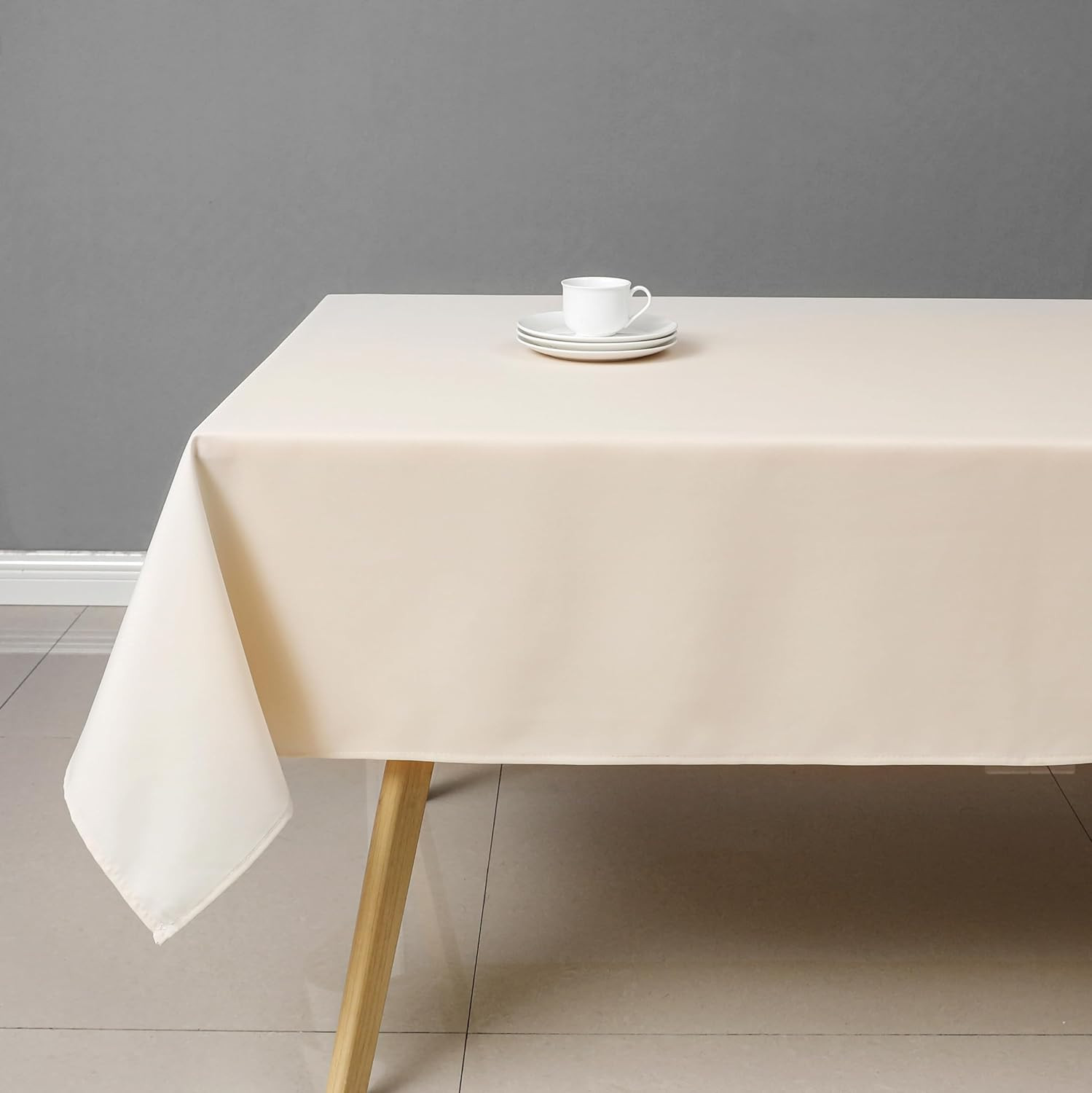Beige Rectangle Tablecloth Wrinkle Resistant Washable Fabric Table Cloth for Dining,Kitchen, Part... | Amazon (US)