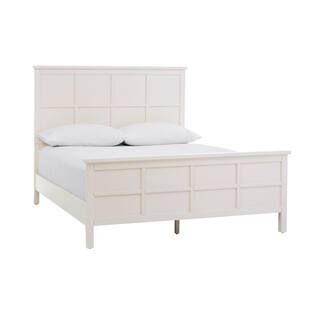 Beckley Ivory Wood King Bed with Grid Back (80.7 in W. X 54 in H.) | The Home Depot